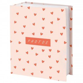 Фотоальбом BRAUBERG на 100 фото 10*15 см, твердая обложка, "Pink hearts", 391436