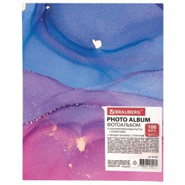 Фотоальбом BRAUBERG на 100 фото 10*15 см, твердая обложка, "Dreamy marble", 391437