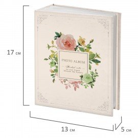 Фотоальбом BRAUBERG на 100 фото 10*15 см, твердая обложка, "Tender flowers", 391438