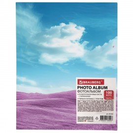 Фотоальбом BRAUBERG на 100 фото 10*15 см, твердая обложка, "Fancy heart", 391439