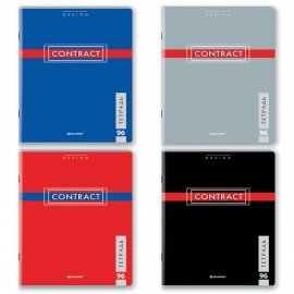 Тетрадь А5, 96 л., BRAUBERG, скоба, клетка, обложка картон, "CONTRACT", 400523