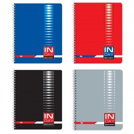 Тетрадь А5, 96 л., BRAUBERG, гребень, клетка, обложка картон, "INDAY", 400526