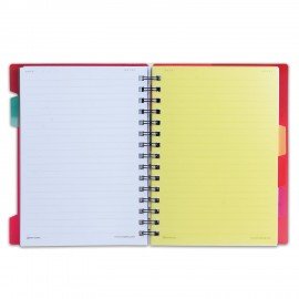 Тетрадь-блокнот 120 л., A5, 170x215 мм, BRAUBERG, линия, гребень, обложка пластиковая, 4 разделителя, "Rich", 401791