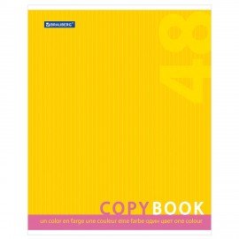 Тетрадь А5, 48 л., BRAUBERG, скоба, клетка, обложка картон, ОДИН ЦВЕТ, 401867