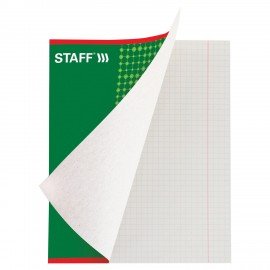 Тетрадь А5, 48 л., STAFF, скоба, клетка, офсет №2 ЭКОНОМ, обложка картон, "ОДИН ЦВЕТ" (точки), 402782