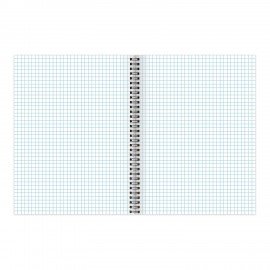 Тетрадь А5, 96 л., ОФИСМАГ, гребень, клетка, обложка картон, МОНОХРОМ, 402797
