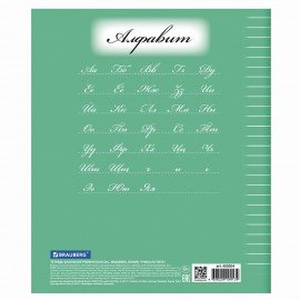 Тетрадь 24 л. BRAUBERG ЭКО "5-КА", линия, обложка плотная мелованная бумага, ЗЕЛЕНАЯ, 403004