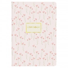 Тетрадь ЕВРО А5 40 л. BRUNO VISCONTI сшивка, клетка, Soft Touch, бежевая бумага 70 г/м2, "МАКИ НА БЕЛОМ", 7-40-001/36