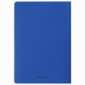 Тетрадь 48 л. в клетку обложка кожзам SoftTouch, сшивка, A5 (147х210мм), СИНИЙ, BRAUBERG RAINBOW, 403876