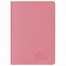 Тетрадь 60 л. в линию обложка кожзам SoftTouch, сшивка, B5 (179х250мм), РОЗОВЫЙ, BRAUBERG RAINBOW, 403885