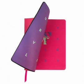 Тетрадь А5 (168х208 мм), 80 л., сшивка, клетка, под кожу, BRAUBERG VISTA, "Ultraviolet", 403914