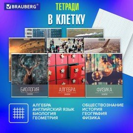 Тетради предметные, КОМПЛЕКТ 10 ПРЕДМЕТОВ, 48 л., обложка картон, BRAUBERG, "КЛАССИКА XXI", 404025