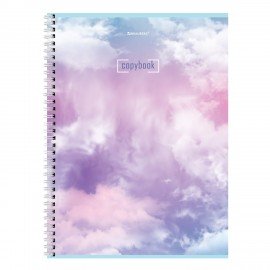 Тетрадь А4, 80 л., BRAUBERG, гребень, клетка, глянцевый лак, "CLOUD", 404053