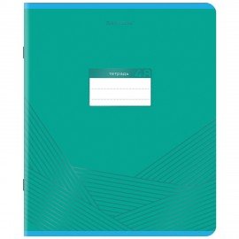 Тетрадь А5, 48 л., BRAUBERG, скоба, клетка, выборочный лак, "Классика" (микс в спайке), 404344