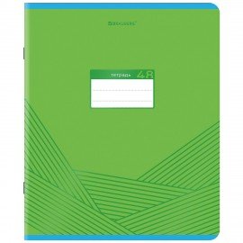 Тетрадь А5, 48 л., BRAUBERG, скоба, клетка, выборочный лак, "Классика" (микс в спайке), 404344