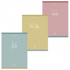 Тетради КОМПЛЕКТ 3 шт. А4, 96 л., BRAUBERG скоба, клетка, глянцевый лак, "Pastel", 404388