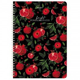 Тетради КОМПЛЕКТ 2 шт., А4, 96 л., BRAUBERG гребень, клетка, глянцевый лак, "Гранаты", 404389