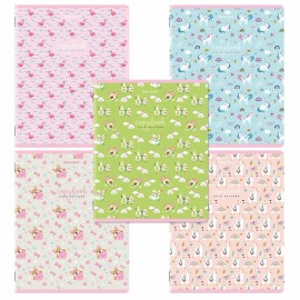 Тетради КОМПЛЕКТ 5 шт., А5, 48 л., BRAUBERG скоба, клетка, матовая ламинация, лак, "Friends", 404395