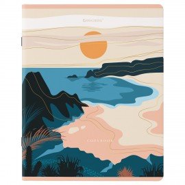 Тетради КОМПЛЕКТ 5 шт. А5, 48 л. BRAUBERG, скоба, клетка, SoftTouch, фольга, "Mountains", 404400