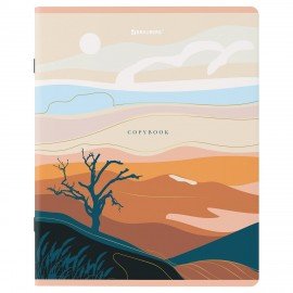 Тетради КОМПЛЕКТ 5 шт. А5, 48 л. BRAUBERG, скоба, клетка, SoftTouch, фольга, "Mountains", 404400