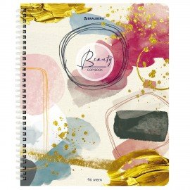 Тетради КОМПЛЕКТ 4 шт., А5, 96 л., BRAUBERG гребень, клетка, глянцевый лак, "Insight", 404404