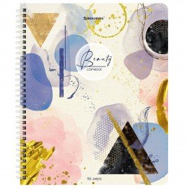 Тетради КОМПЛЕКТ 4 шт., А5, 96 л., BRAUBERG гребень, клетка, глянцевый лак, "Insight", 404404