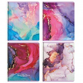 Тетрадь А5, 96 л., BRAUBERG, гребень, клетка, обложка картон, "Мрамор" (микс в спайке), 404422