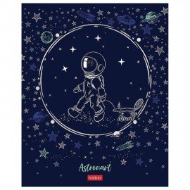 Тетрадь А5 48 л. HATBER скоба, клетка, матовая ламинация, 3D, "Астронавт" (5 видов в спайке), 48Т5лофВ1