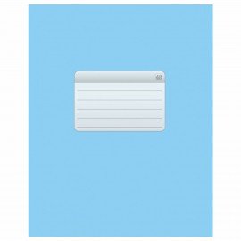 Тетрадь А5, 48 л., HATBER-ECO скоба, офсет №2 ЭКОНОМ, клетка, обложка мелованная бумага, "Голубая", 48Т5D1, 48Т5D1_27730