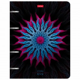 Тетрадь на кольцах А5 166х220 мм, 80 л., металлизированный картон, клетка, HATBER, "Neon", 80ТК5мтлВ1, 80ТК5мтлВ1_2632