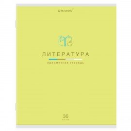 Тетрадь предметная "МИР ЗНАНИЙ" 36 л., обложка мелованная бумага, ЛИТЕРАТУРА, линия, BRAUBERG, 404601
