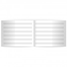 Тетрадь для нот А5, 24 л., обложка мелованный картон, горизонтальная, на скобе, BRAUBERG, "Музыка", 404639