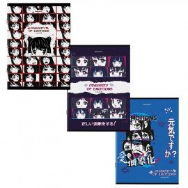 Тетради ДЭК А4, 96 л., КОМПЛЕКТ 3 шт., BRAUBERG, скоба, клетка, глянцевый лак, "Anime Emotions", 404653