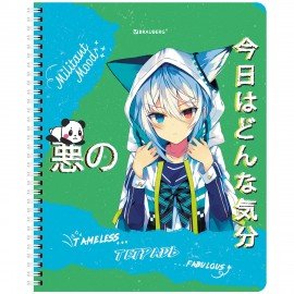 Тетради ДЭК А5 48 л. КОМПЛЕКТ 4 шт., BRAUBERG, гребень, клетка, глянцевый лак, "Anime Girl", 404664
