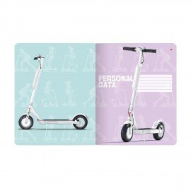 Тетрадь А5 48 л. АЛЬТ скоба, клетка, Soft Touch, "Самокат" (5 видов), 7-48-1174