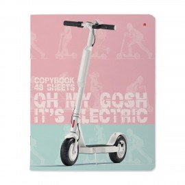 Тетрадь А5 48 л. АЛЬТ скоба, клетка, Soft Touch, "Самокат" (5 видов), 7-48-1174