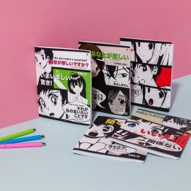 Тетрадь А5 48 л. АЛЬТ, скоба, клетка, матовая ламинация, "MANGA ANIME" (5 видов), 7-48-1241
