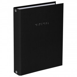Тетрадь на кольцах А5 175х215 мм, 120 л., твердый картон, клетка, BRAUBERG "Minimal black", 404713