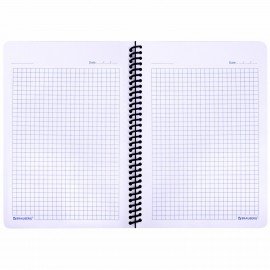 Тетрадь А5 80 л. BRAUBERG "Metropolis", спираль пластиковая, клетка, обложка пластик, СИНИЙ, 404744