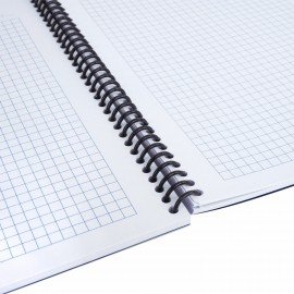 Тетрадь А5 80 л. BRAUBERG "Metropolis", спираль пластиковая, клетка, обложка пластик, СИНИЙ, 404744