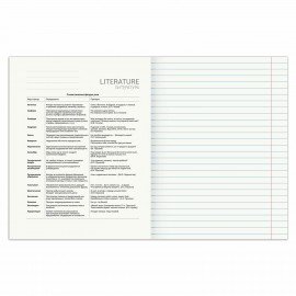 Тетрадь предметная "SPORT CLUB" 48 л., обложка картон, ЛИТЕРАТУРА, линия, подсказ, BRAUBERG, 404802