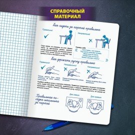 Тетрадь УЧУСЬ ПИСАТЬ № 6 12 л. клетка, со справочным материалом, обложка картон, ЮНЛАНДИЯ, 404849