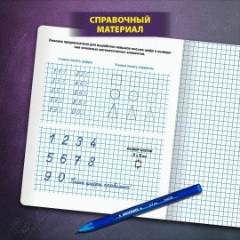 Тетрадь УЧУСЬ ПИСАТЬ № 6 12 л. клетка, со справочным материалом, обложка картон, ЮНЛАНДИЯ, 404849