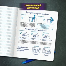 Тетради ДЭК 12 л. КОМПЛЕКТ 10 шт. ПРОПИСЬ № 5 узкая линия, со справкой, ЮНЛАНДИЯ, 404856
