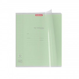Тетрадь обложка пластик, 12 л. клетка, Erich Krause, CoverPro (микс в спайке), 56338