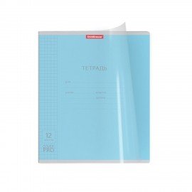 Тетрадь обложка пластик, 12 л. клетка, Erich Krause, CoverPro (микс в спайке), 56338