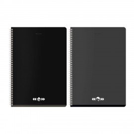 Тетради ДЭК А4 96 л. КОМПЛЕКТ 2 шт. BRAUBERG гребень, клетка, матовая ламинация, "Минимал", 404870