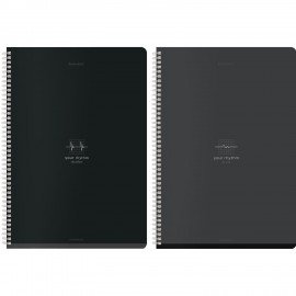 Тетради ДЭК А4 96 л. КОМПЛЕКТ 2 шт. BRAUBERG гребень, клетка, матовая ламинация, "Ритм", 404871