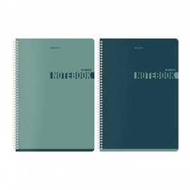 Тетради ДЭК А4 96 л. КОМПЛЕКТ 2 шт. BRAUBERG гребень, клетка, матовая ламинация, "NoteColor", 404872