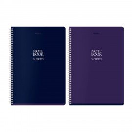 Тетради ДЭК А4 96 л. КОМПЛЕКТ 2 шт. BRAUBERG гребень, клетка, матовая ламинация, "NoteBookMono", 404873